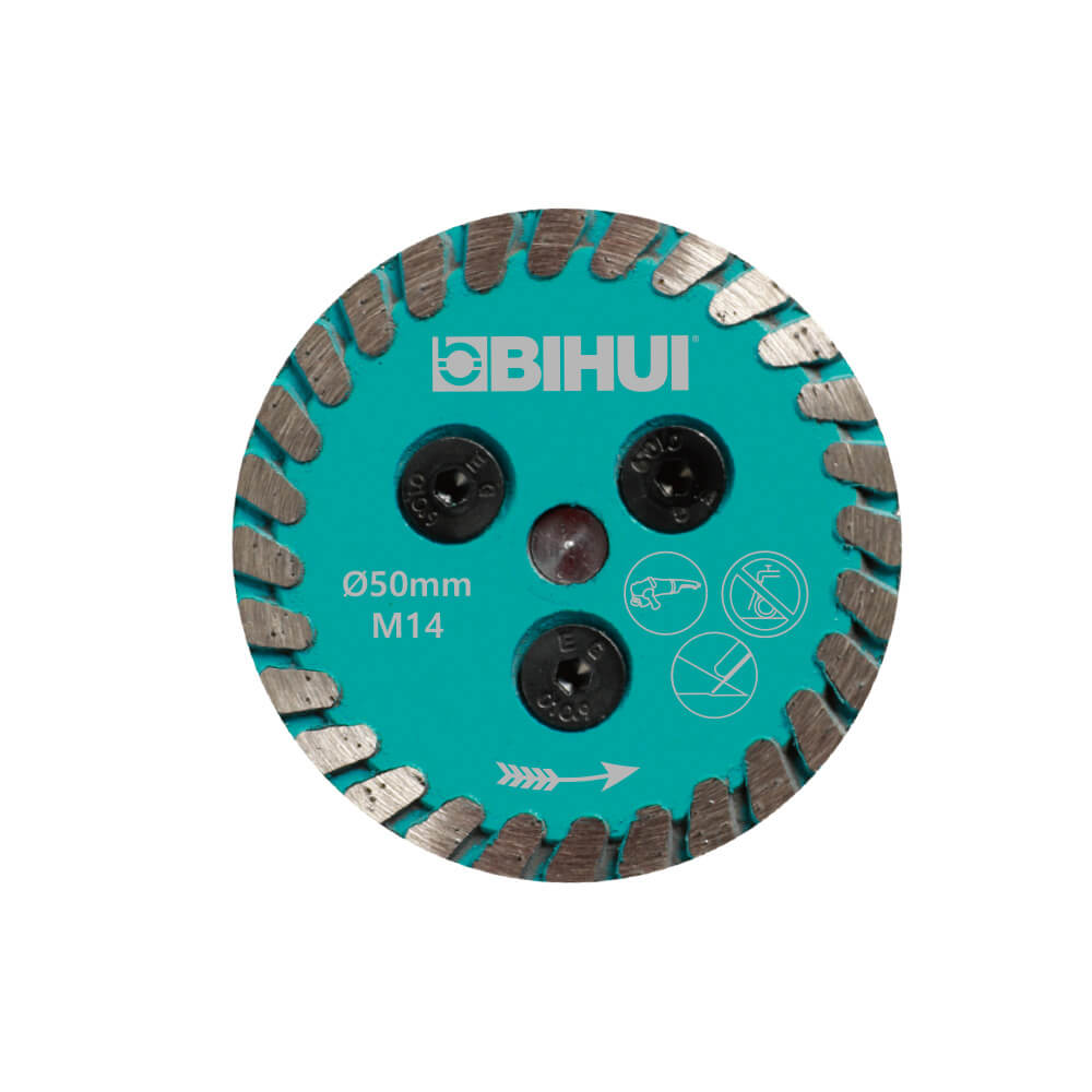 Bihui 50mm Mini Diamond Tile Cutting Disc M14 Thread Wet And Dry Cutting