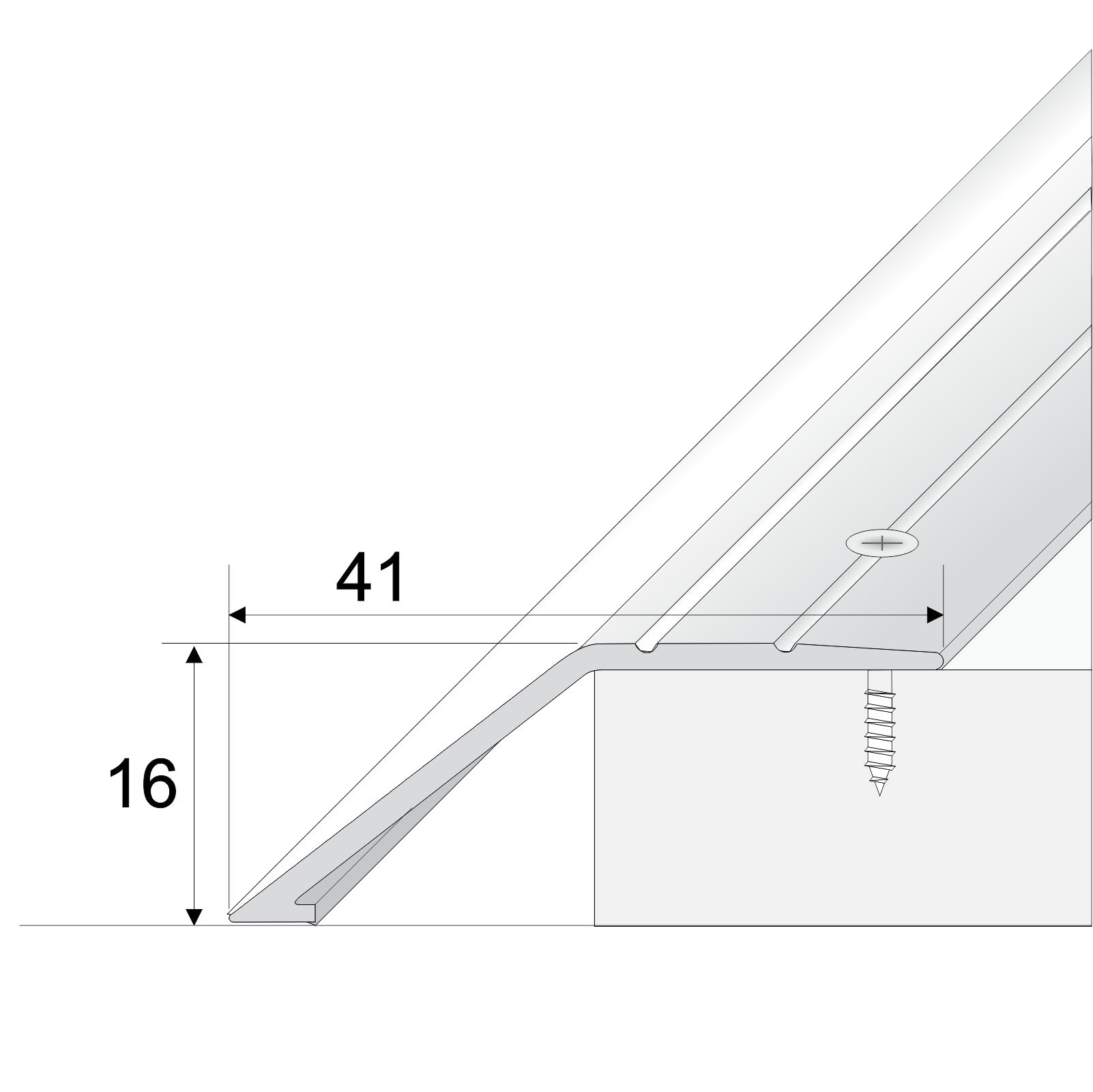 Anodised Aluminium Door Threshold Ramp Profile