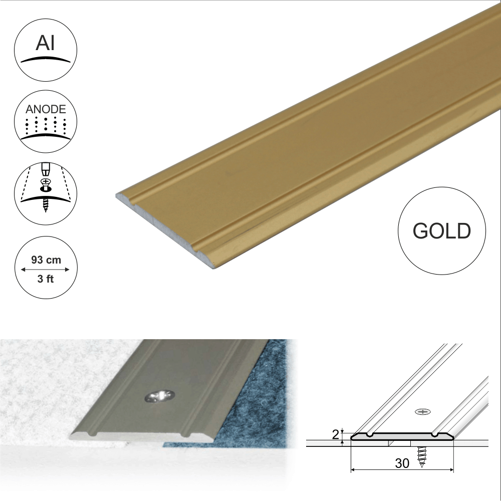 Anodised Aluminium Flat Door Threshold Strip