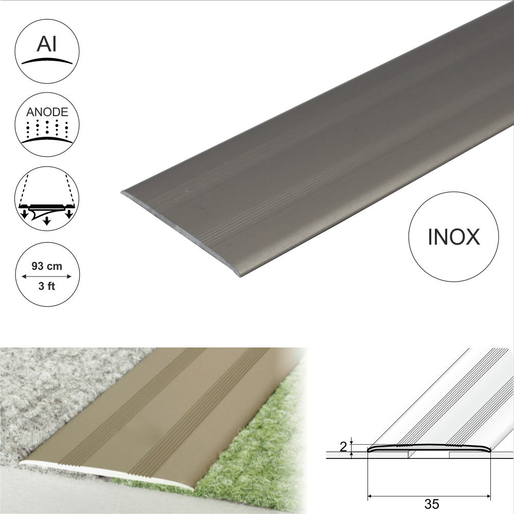 Anodised Aluminium Flat Self Adhesive Door Threshold Strip